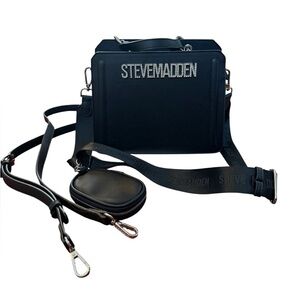Steve Madden Black Crossbody Bag with Two Straps & Pouch